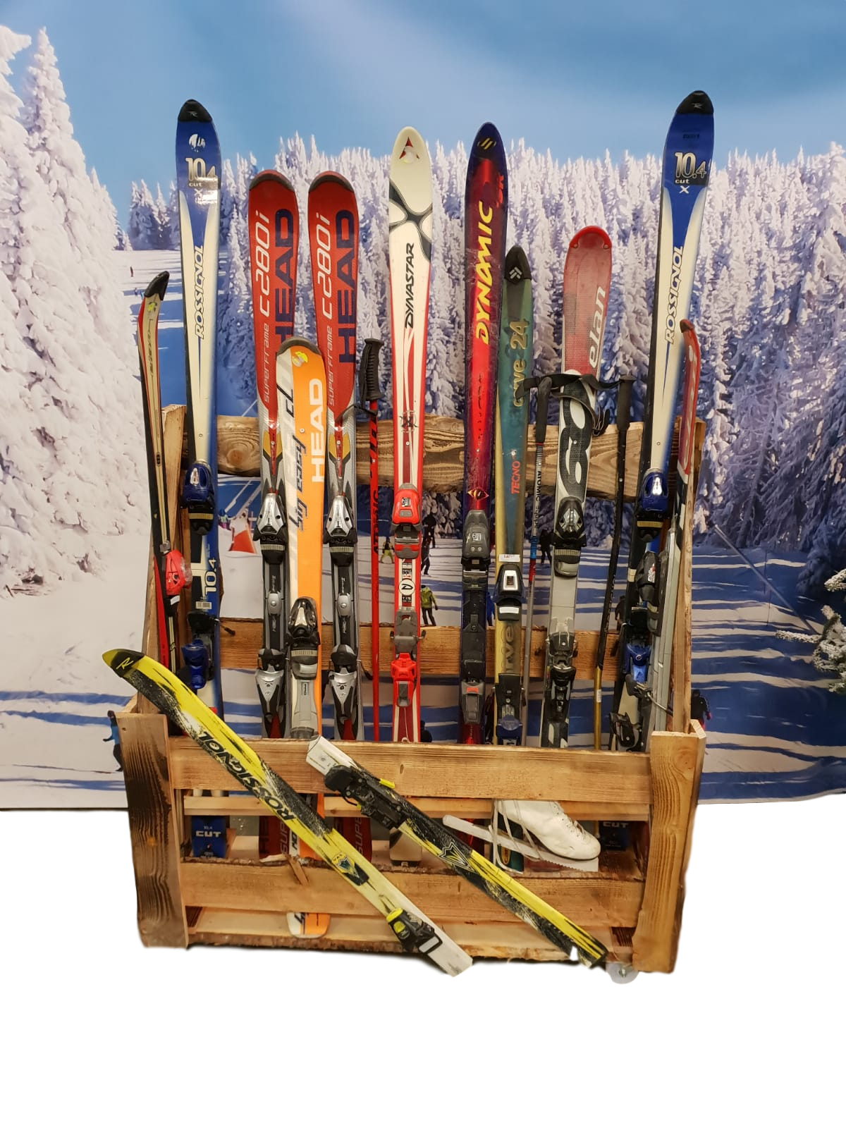 Dosering Ijveraar bereiden Houten Ski rek incl. ski's